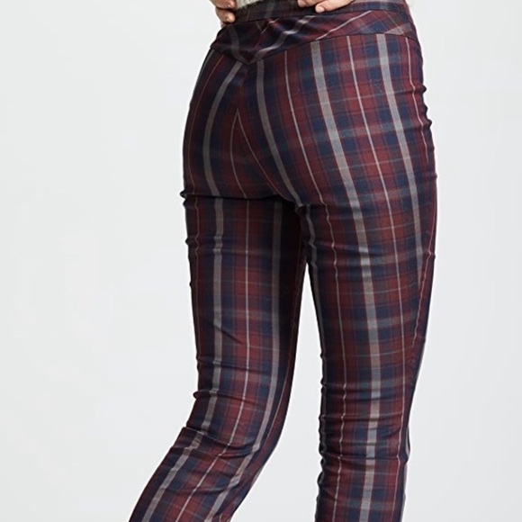 Rag & Bone Cropped Red Plaid Pant 8 - Picture 6 of 8